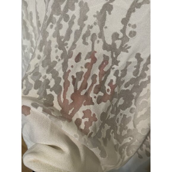 VTG Spiegel Woman Medium white kimono sleeve sweater mesh corral pattern - Picture 4 of 8